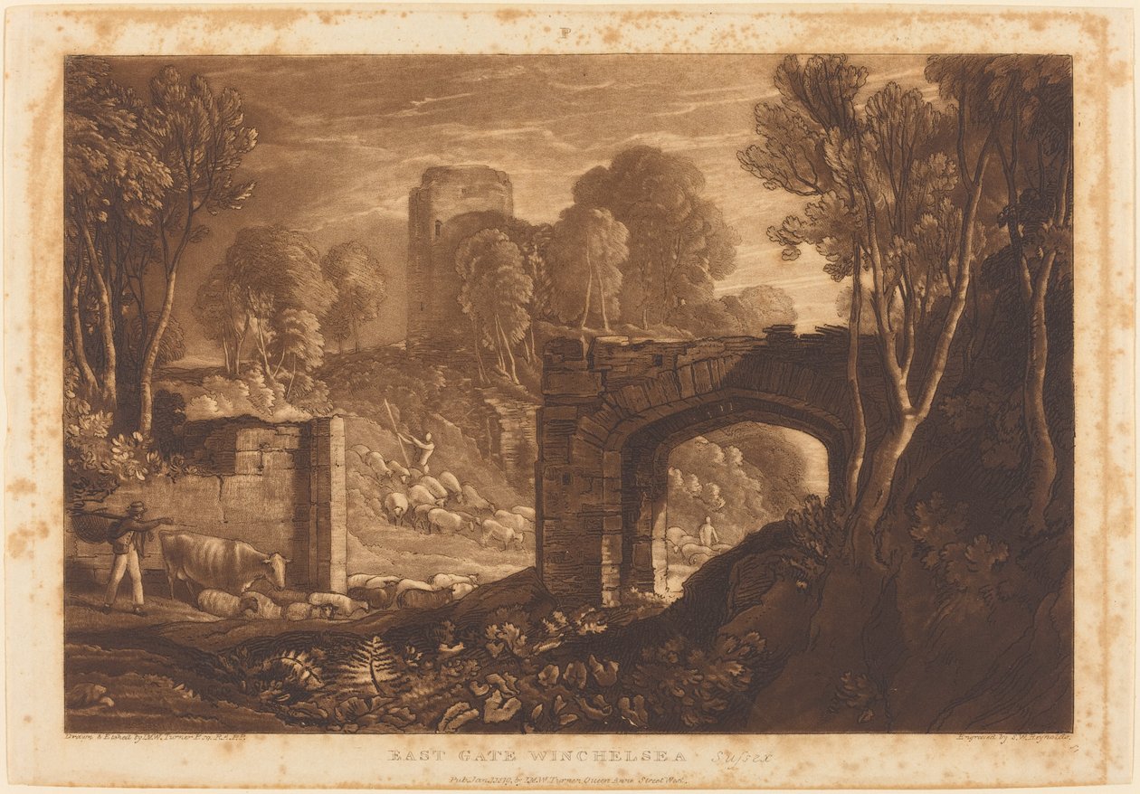 East Gate, Winchelsea, utgitt 1819. av Joseph Mallord William Turner