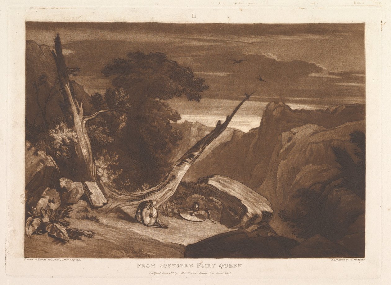 Fra Spensers Fairy Queen Liber Studiorum, del VII, plate 36, juni 1811. av Joseph Mallord William Turner