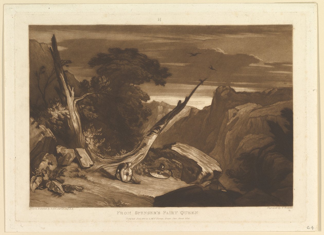 Fra Spensers Fairy Queen Liber Studiorum, del VII, plate 36, juni 1811. av Joseph Mallord William Turner