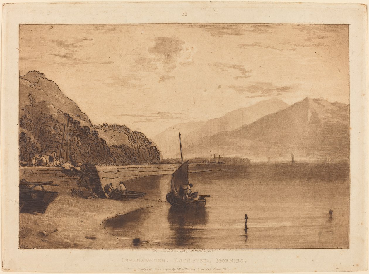 Inverary Pier, utgitt 1811. av Joseph Mallord William Turner