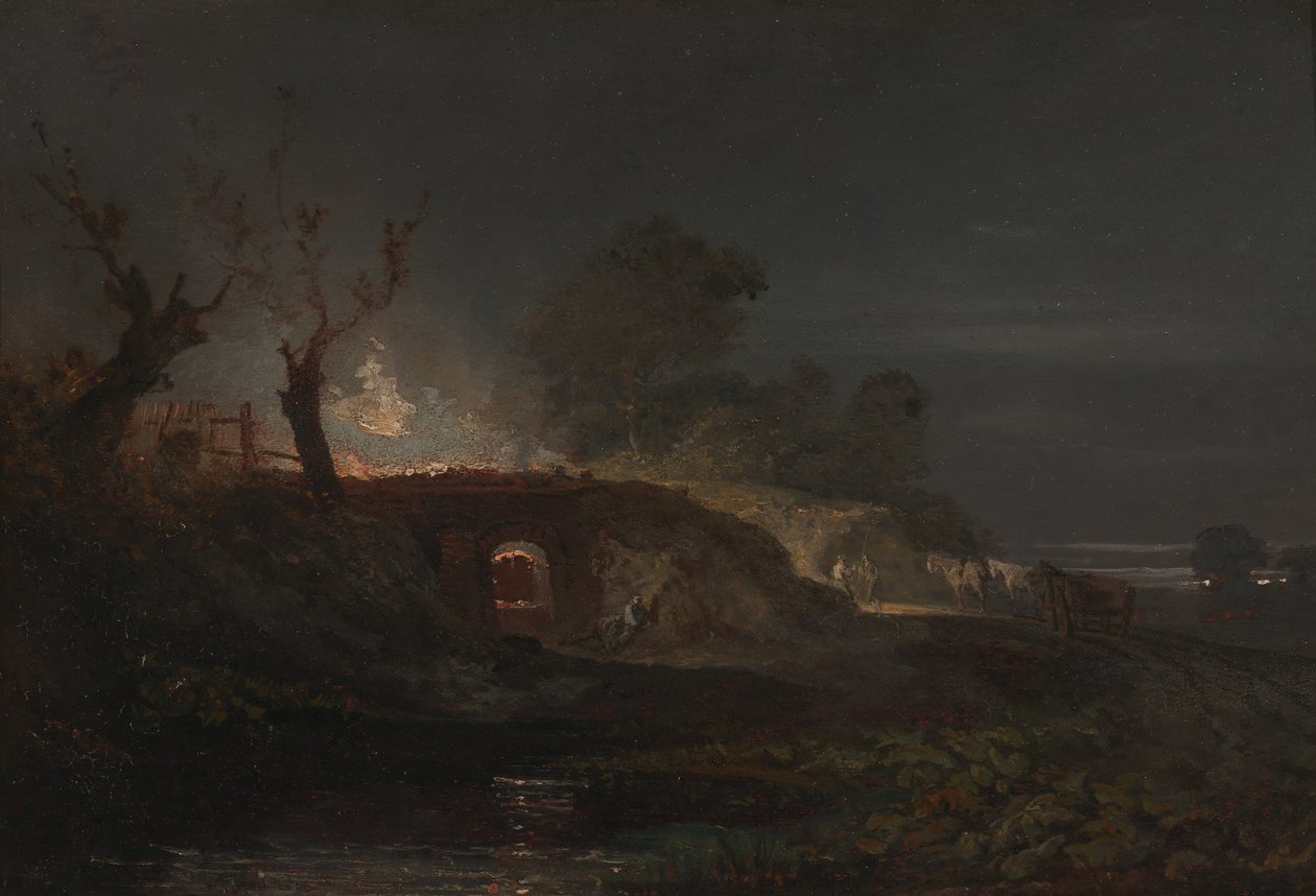 Kalkovn ved Coalbrookdale, ca. 1797. av Joseph Mallord William Turner