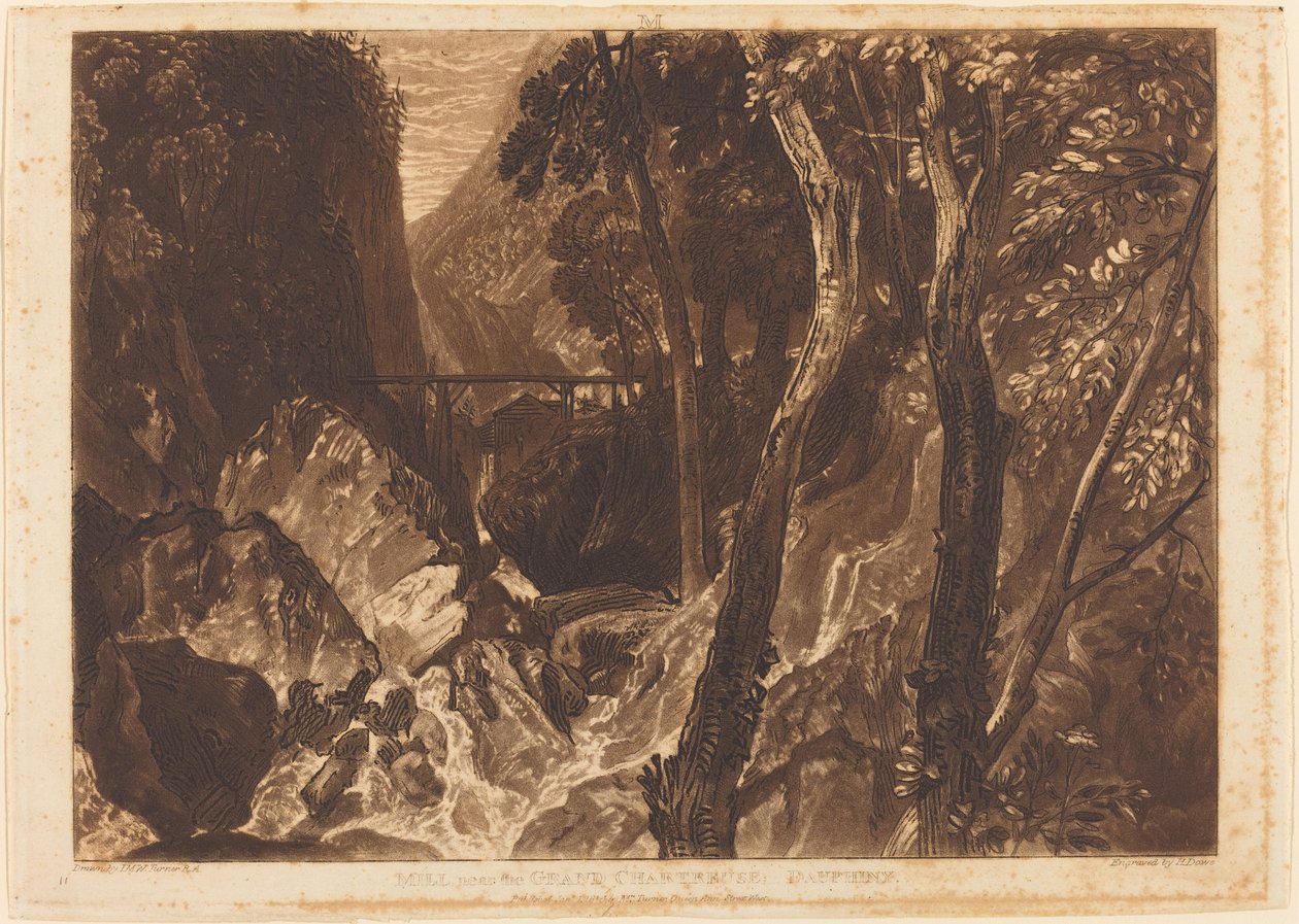 Mill nær Grand Chartreuse, utgitt 1816. av Joseph Mallord William Turner