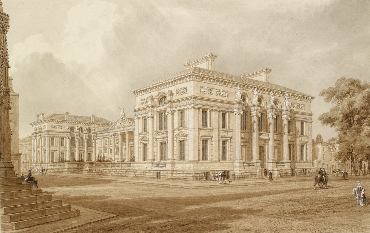 South East View of the Taylor Building and University Galleries, 1800-tallet av Joseph Mallord William Turner