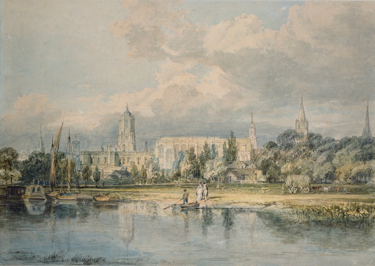 South View of Christ Church etc. from the Meadows, 1798-1799 av Joseph Mallord William Turner