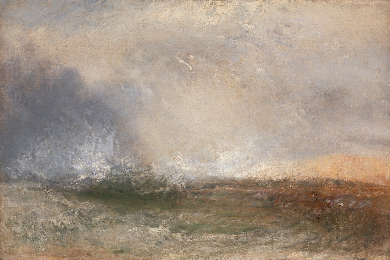 Stormy Sea Breaking on a Shore, mellom 1840 og 1845. av Joseph Mallord William Turner