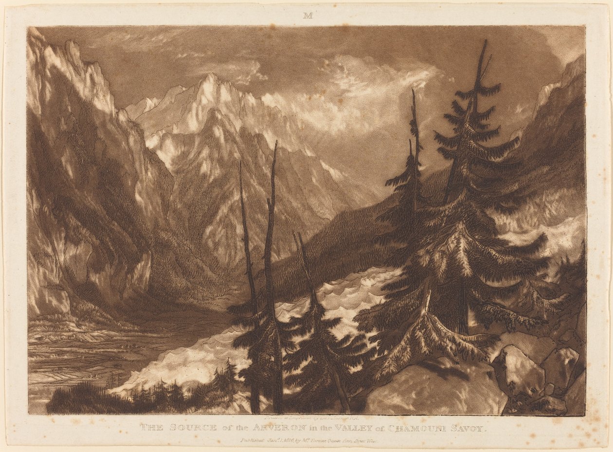 The Source of the Arveron, utgitt 1816. av Joseph Mallord William Turner