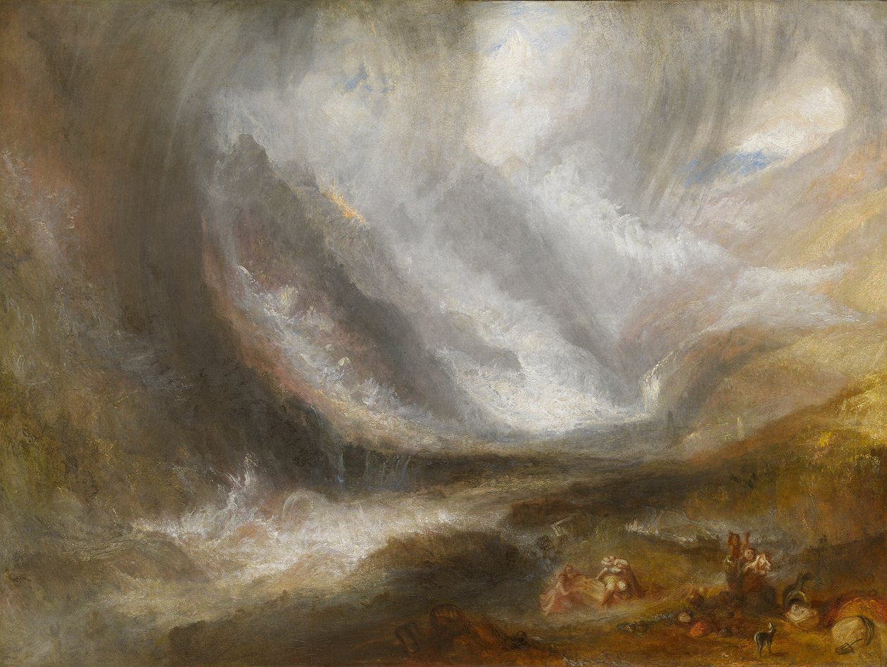 Valley of Aosta: Snøstorm, snøskred og tordenvær, 183637. av Joseph Mallord William Turner