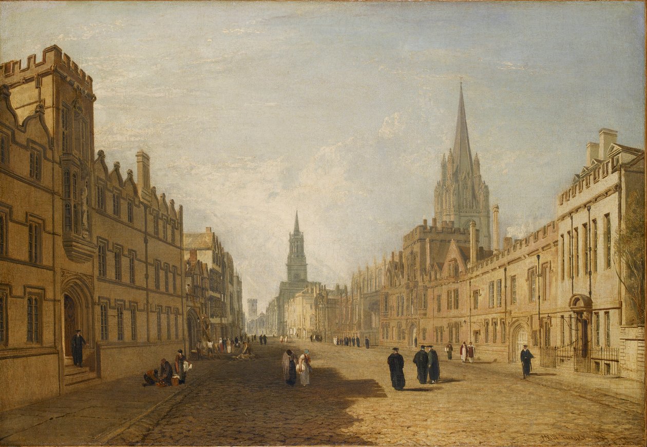Utsikt over High Street, Oxford, 1809-1810 av Joseph Mallord William Turner