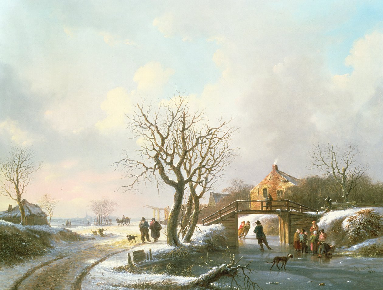 Vinterscene, 1800-tallet av J.S.