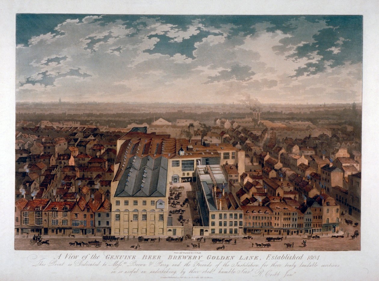 The Genuine Beer Brewery, Golden Lane, London, 1807 av JS Barth
