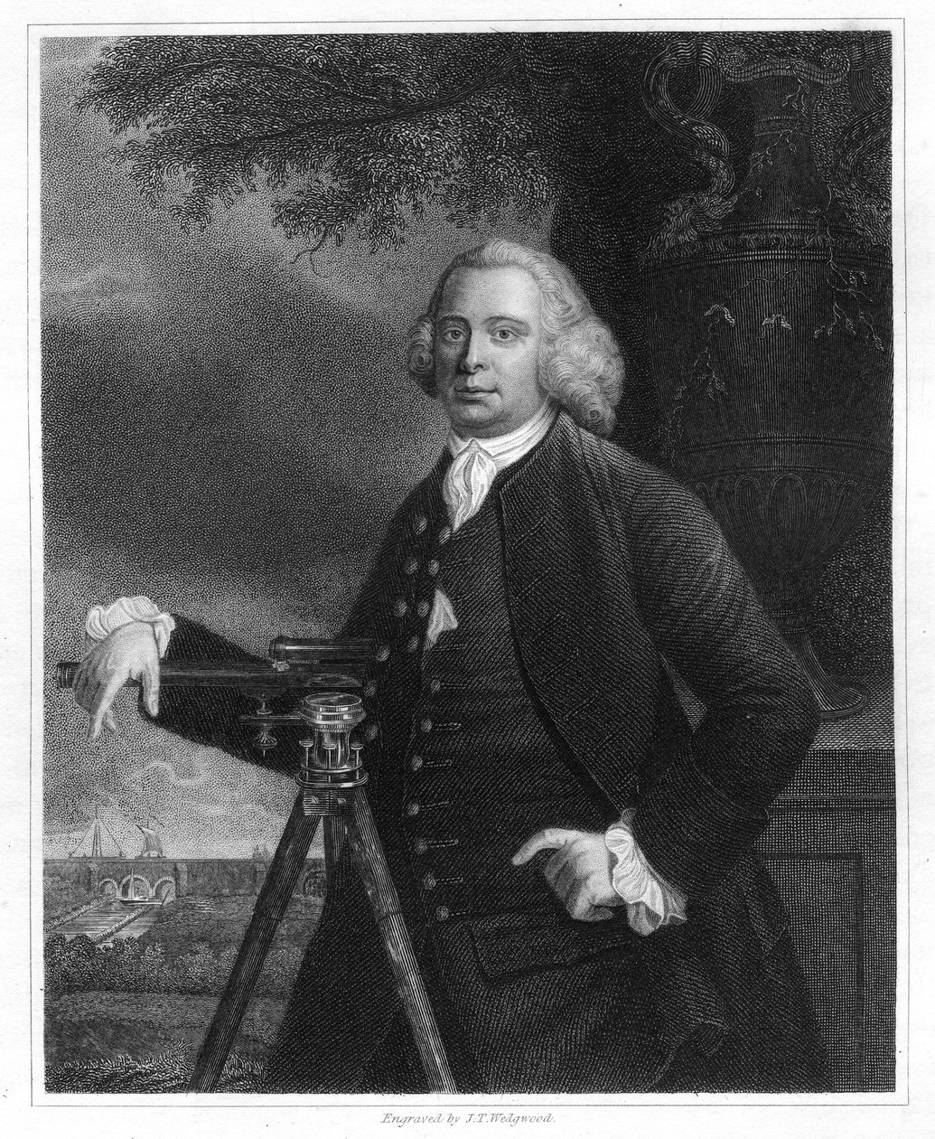 James Brindley , engelsk sivilingeniør og kanalbygger fra 1800-tallet, 1836 av JT Wedgwood