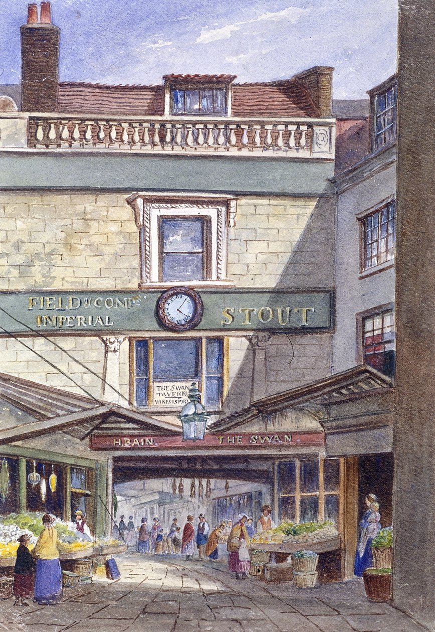 Swan Inn, Leadenhall Market, London, c1870 av JT Wilson