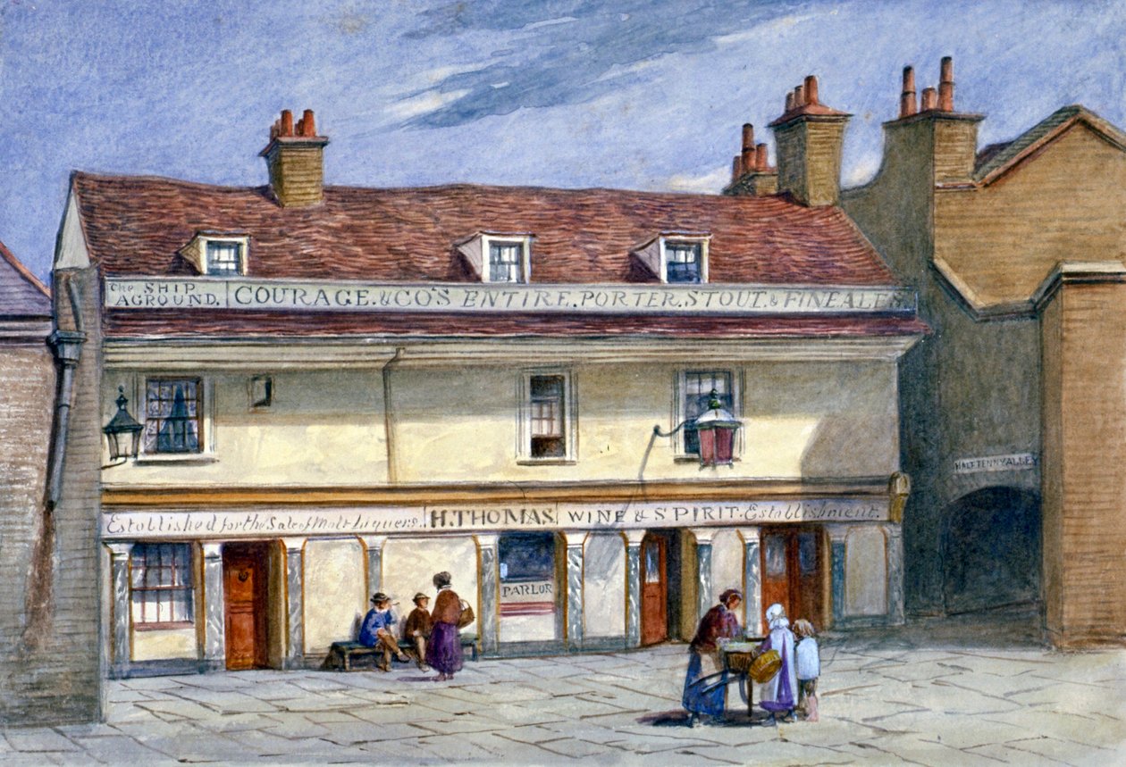 The Ship Aground offentlige hus, Wolseley Street, Bermondsey, London, c1875. av JT Wilson