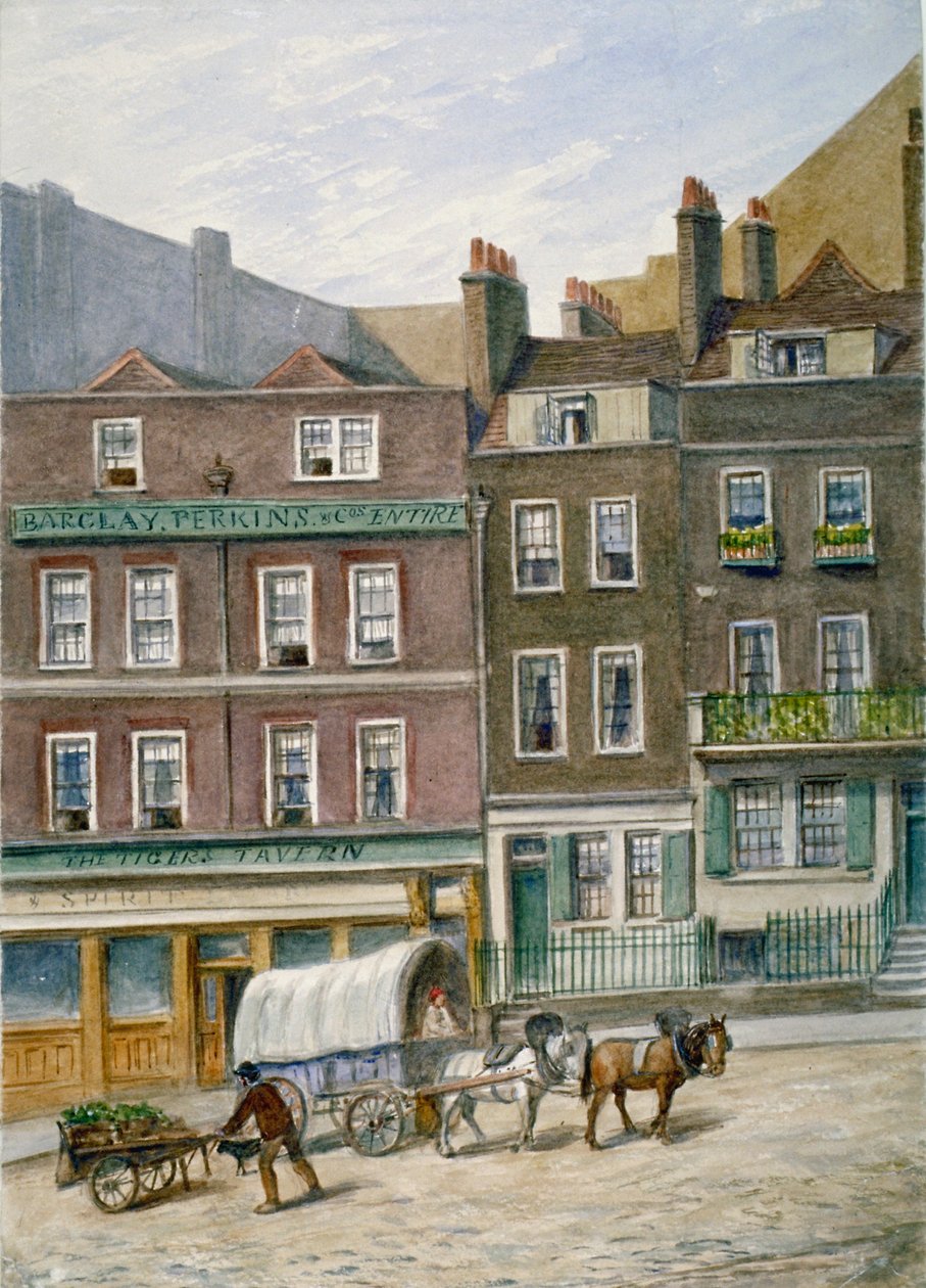 The Tiger Tavern, Tower Dock, London, 1868. av JT Wilson