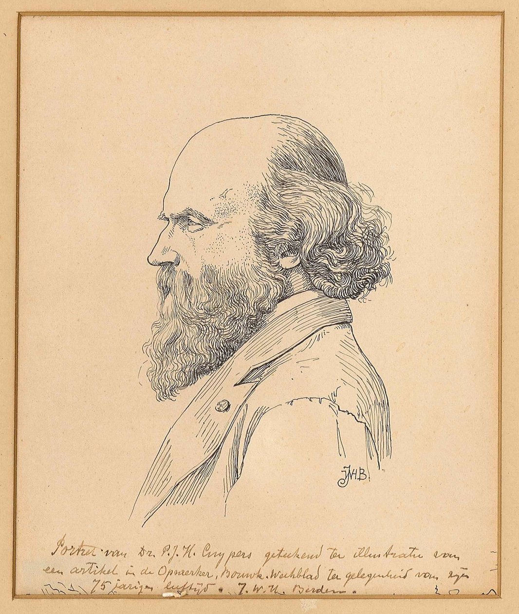 Portrett av Pierre Cuypers av J.W.H. Berden