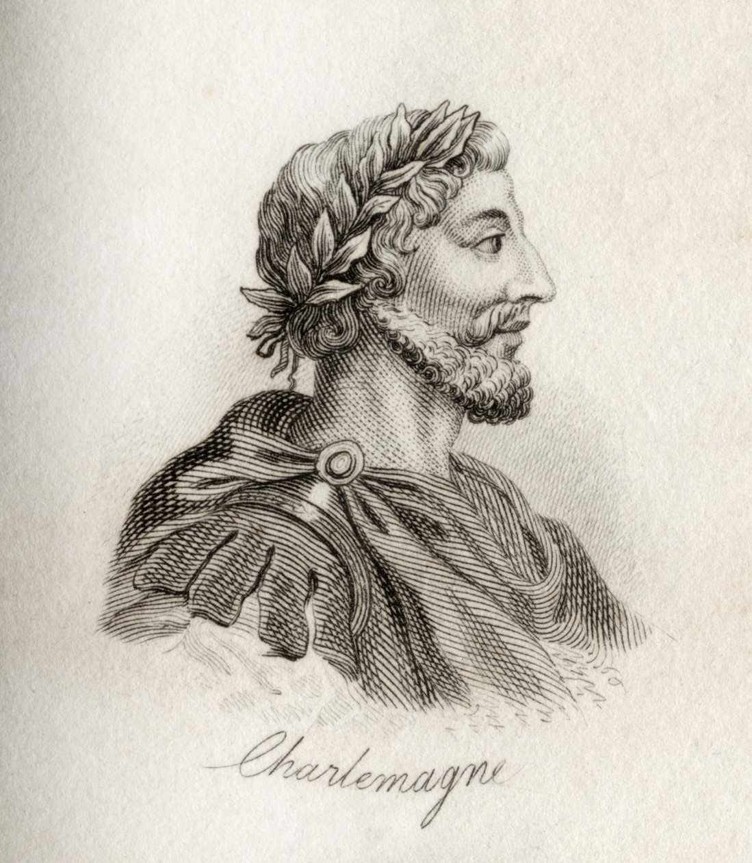 Charlemagne, kongen av frankerne (gravering) av J.W. Cook