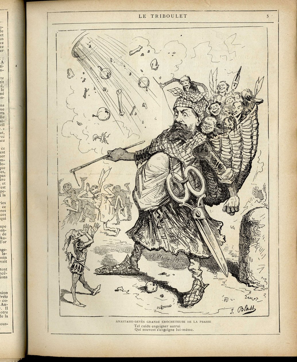 Illustrasjon av J. Blass' (1847-1892) i Le Triboulet av J. (1847 1892) Blass