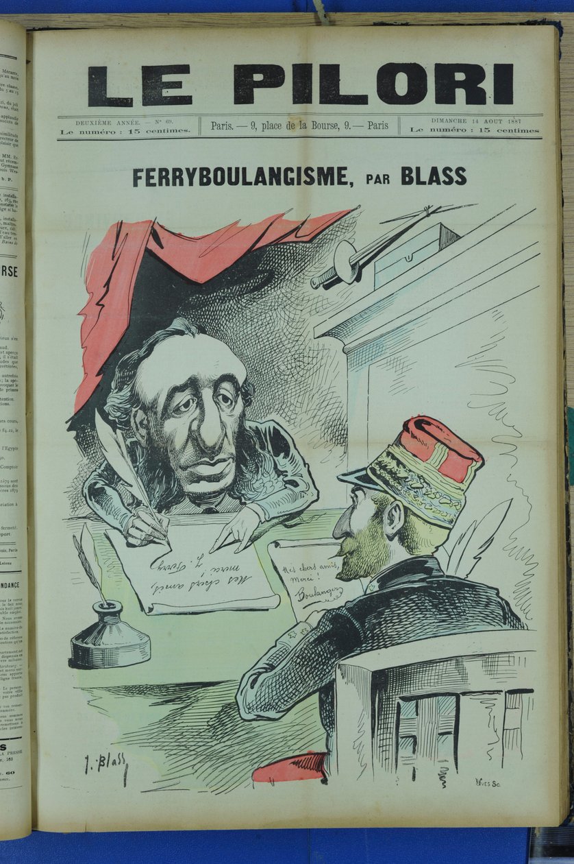 Omslag av "" Le Pillory "", Satirical in Colors av J. (1847 1892) Blass