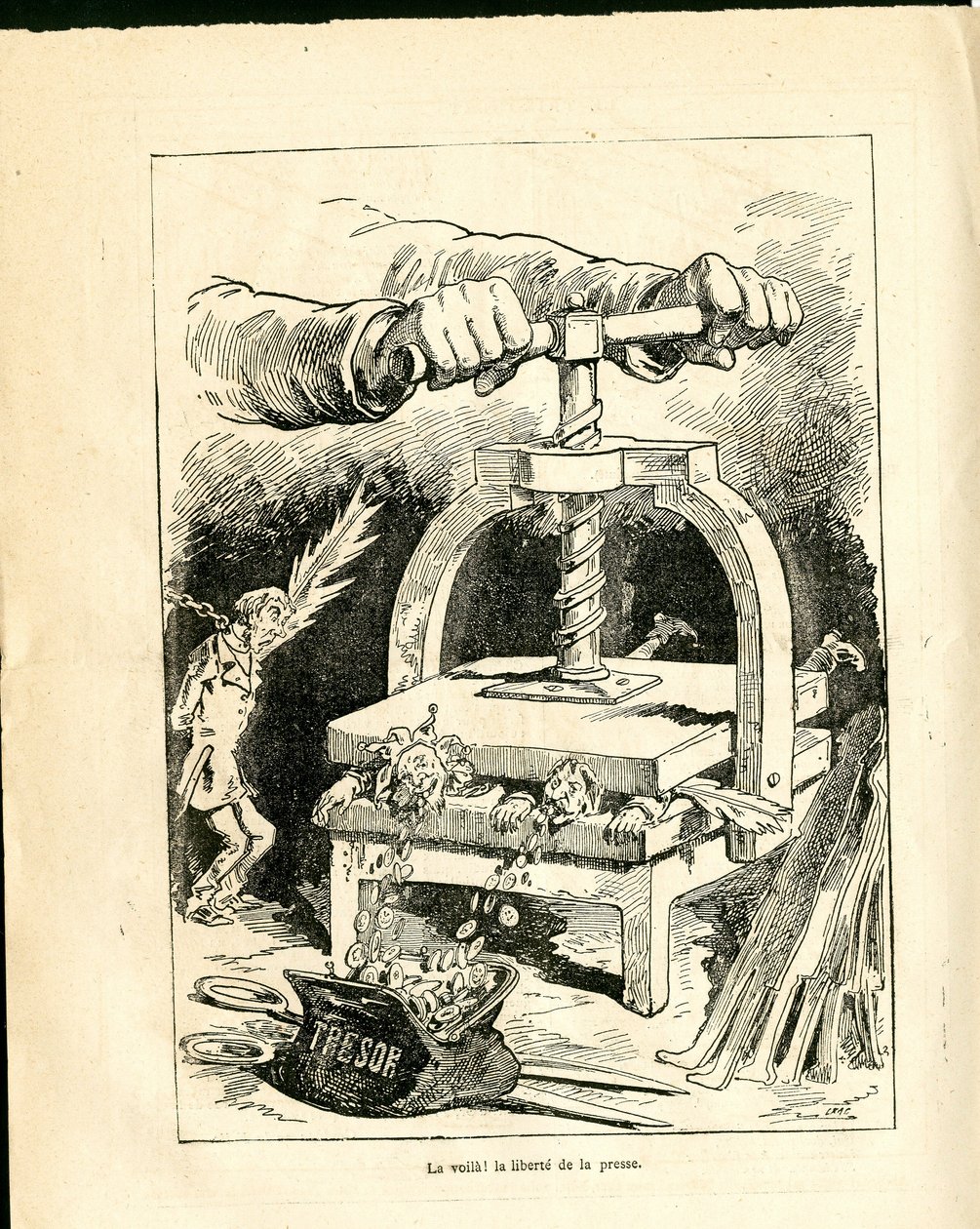 Le Triboulet, satirisk i svart-hvitt av J. (1847-1892) Blass