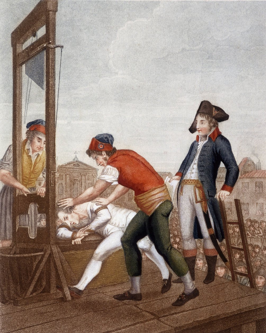 Maximilien Marie Isidore de Robespierre ved giljotinen av J. (after) Beys