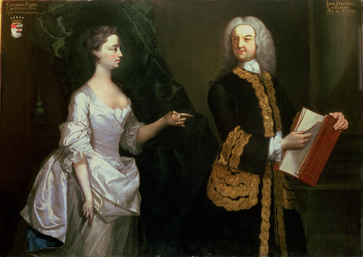 Et gruppeportrett av John Perceval, 1. jarl av Egmont av J. Alberry