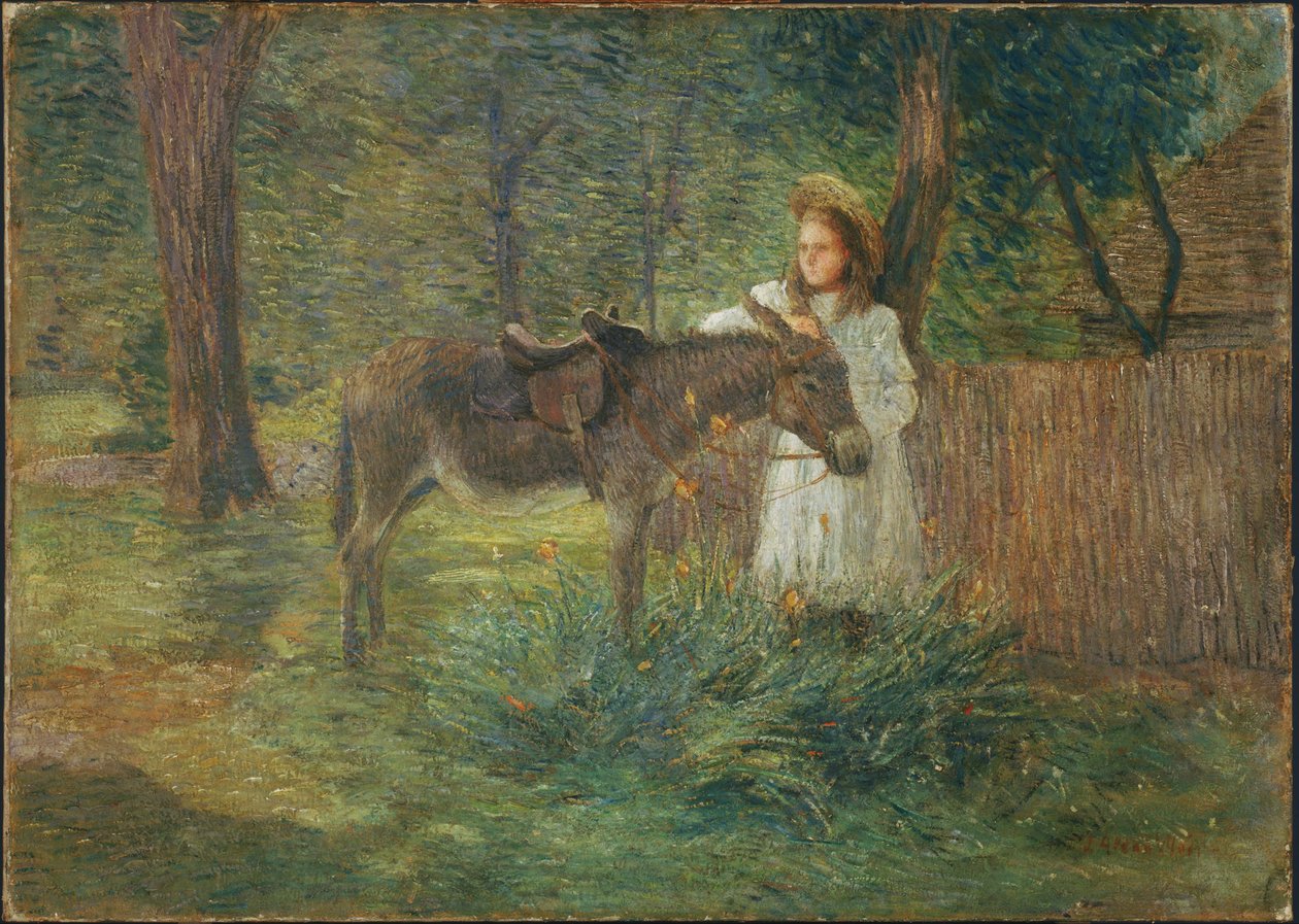 Etter rideturen / Besøk hos naboer av J. Alden Weir