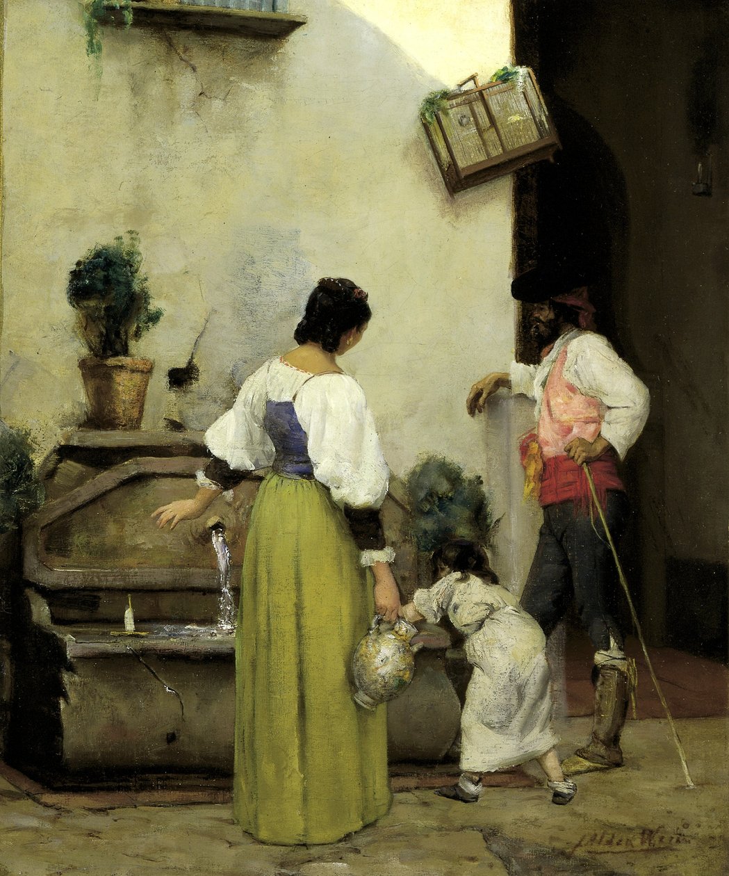 Ved vanntrauet av J. Alden Weir