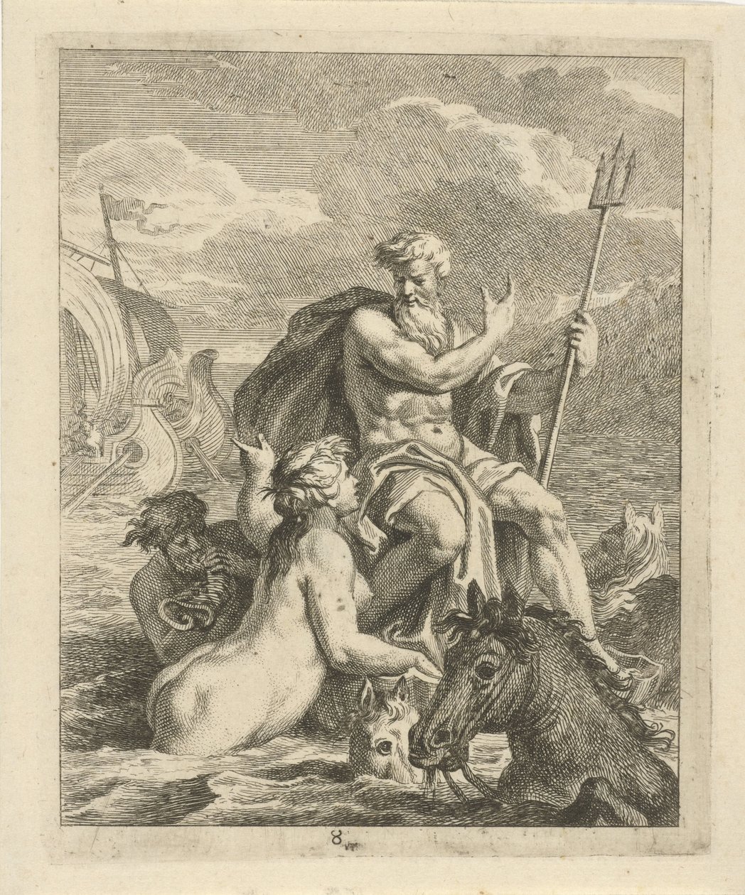 Seascape med Thetis og Neptun Scener fra livet til Achilles (serietittel) Vitam et mortem achilli (serietittel) av J. Alexander Janssens