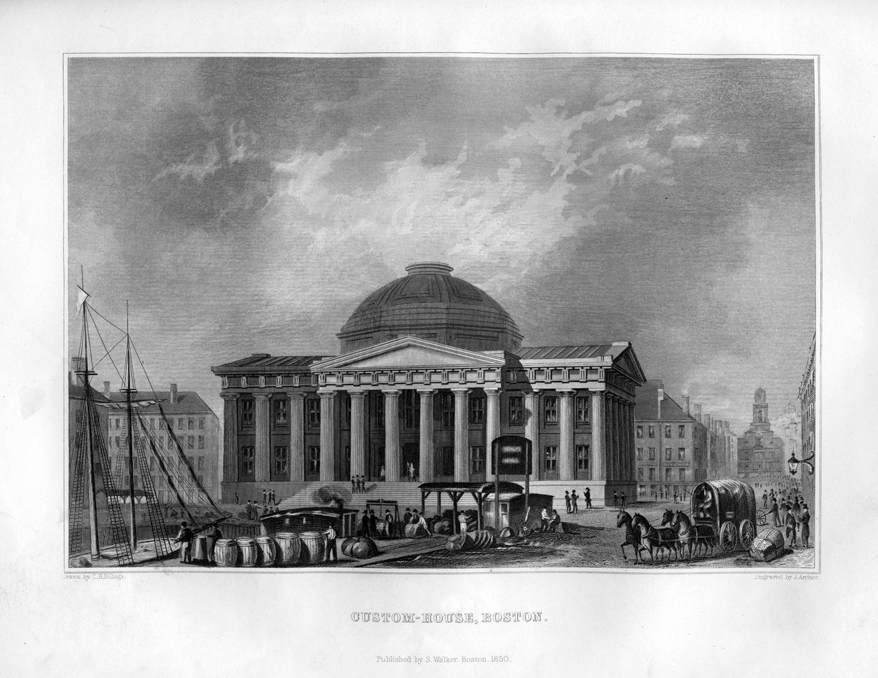 Custom House, Boston, Massachusetts, 1855. av J. Archer