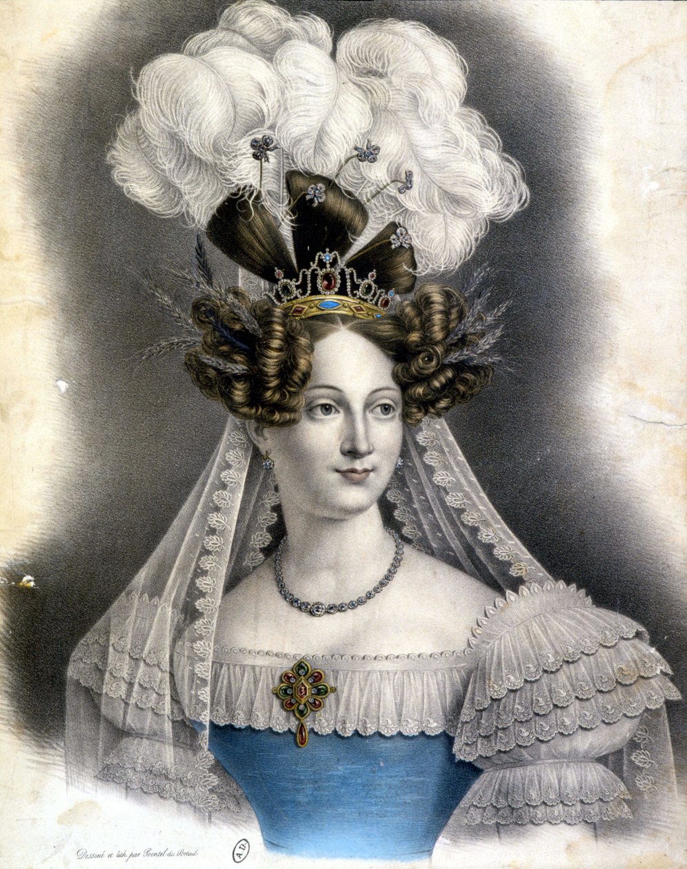 Portrett av hertuginnen av Angouleme (Marie Therese eller Madame Royale av J. B. (after) Pointel du Portail