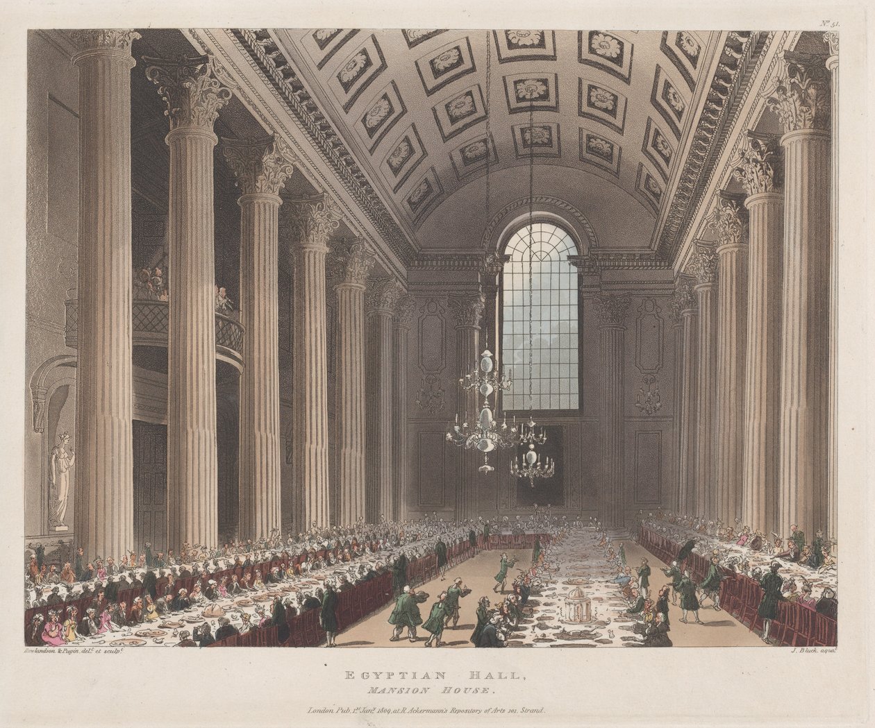 Egyptian Hall, Mansion House, 1. januar 1809., 1. januar 1809. av J. Bluck