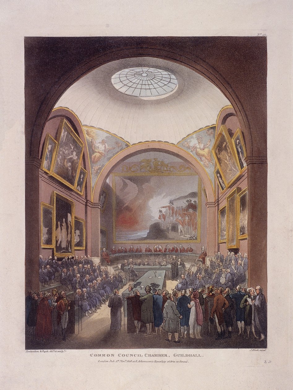 Guildhall Council Chamber, London, 1808 av J Bluck
