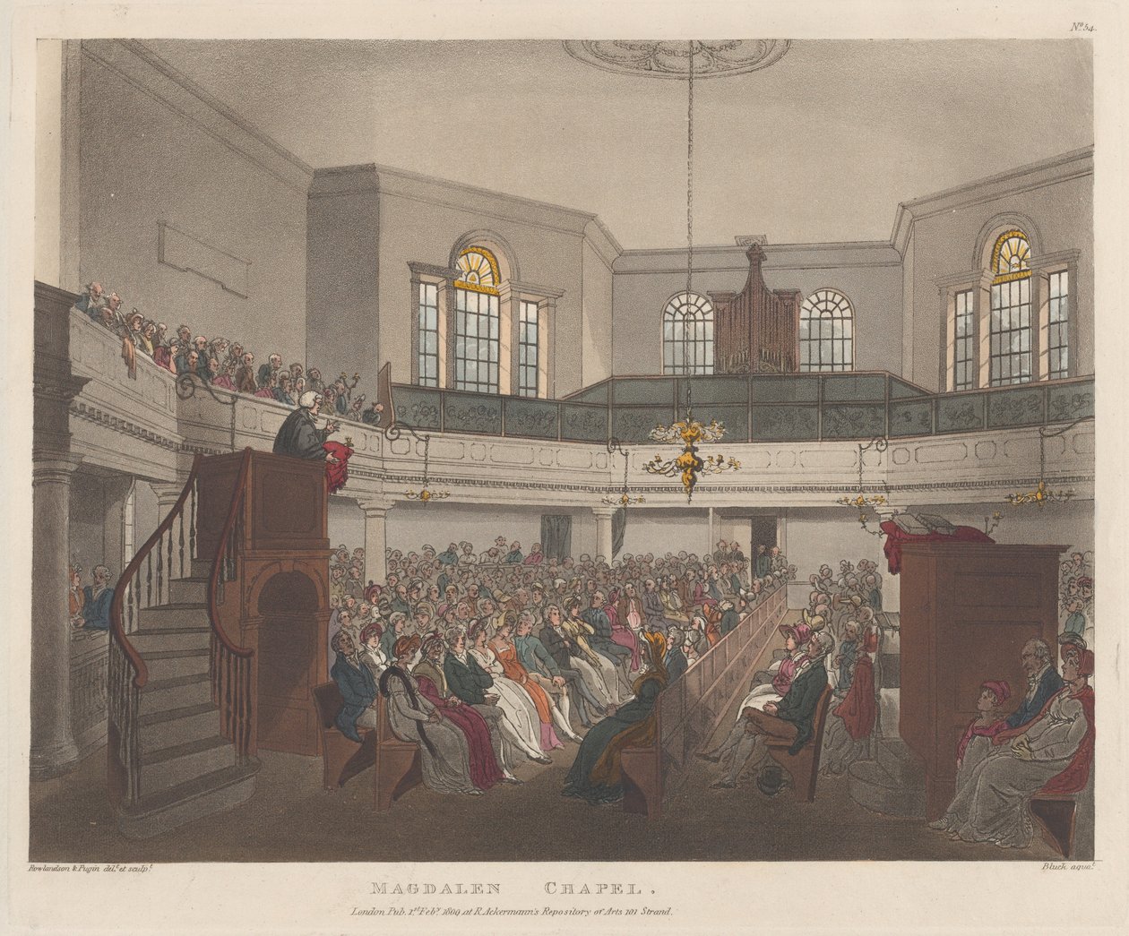 Magdalen kapell, 1. februar 1809., 1. februar 1809. av J. Bluck