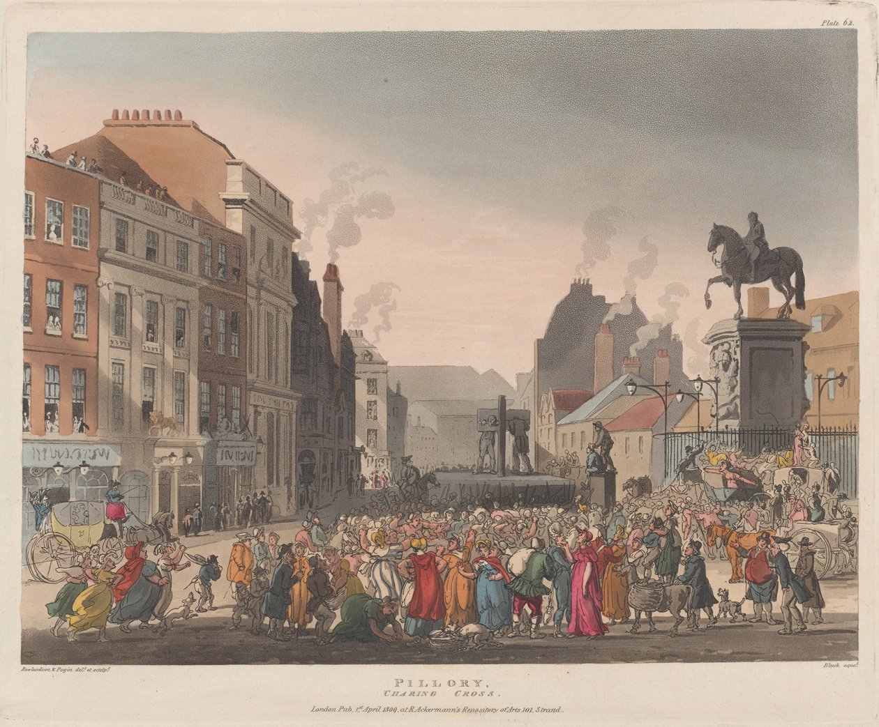 Pillory, Charing Cross, 1. april 1809., 1. april 1809. av J. Bluck
