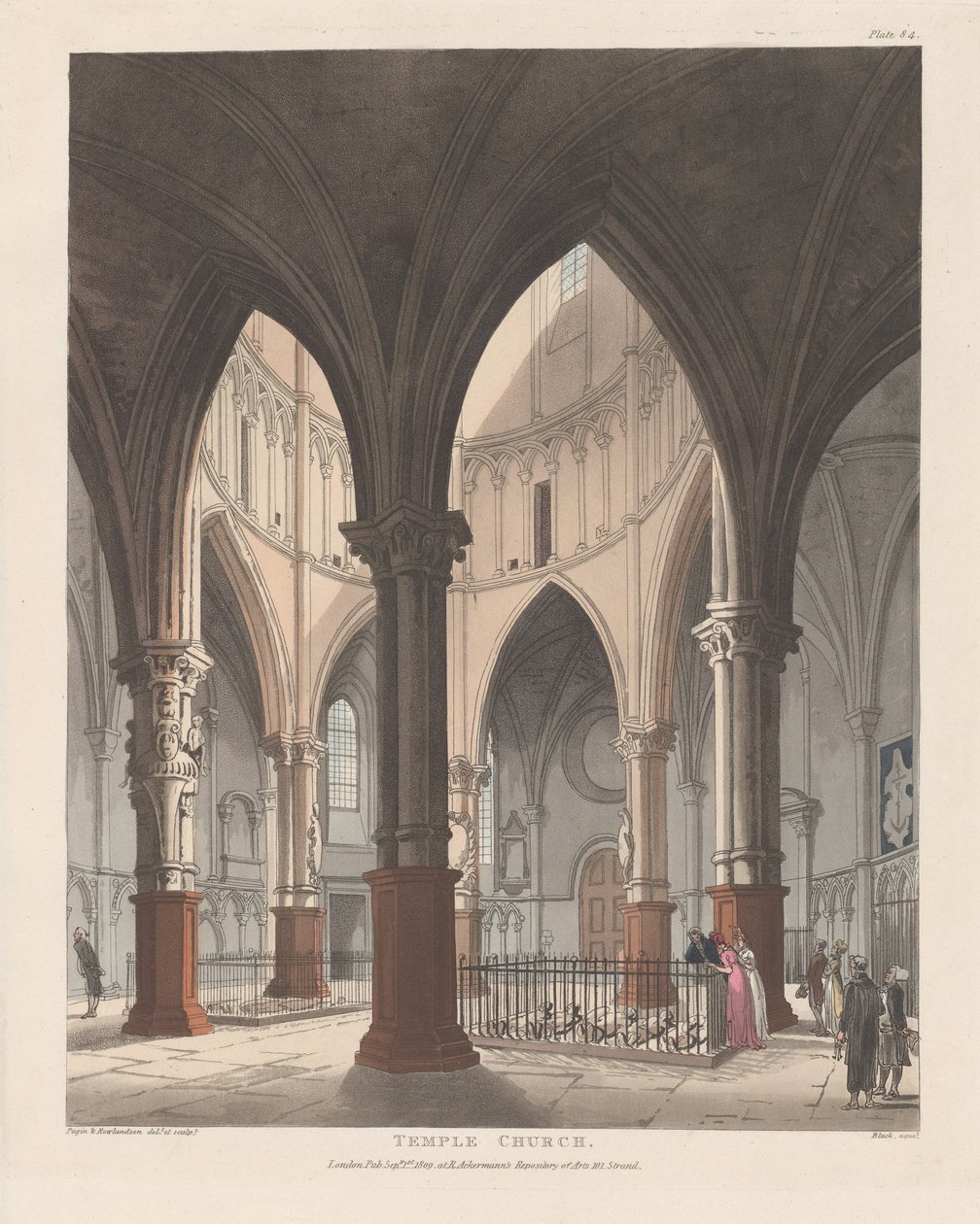 Temple Church, 1. september 1809., 1. september 1809. av J. Bluck