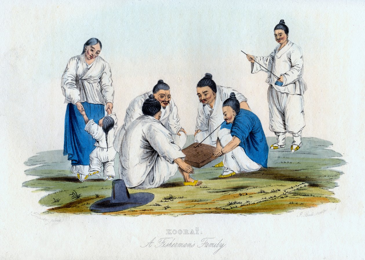 Koorai, en fiskerfamilie, 1848. av J. Bull