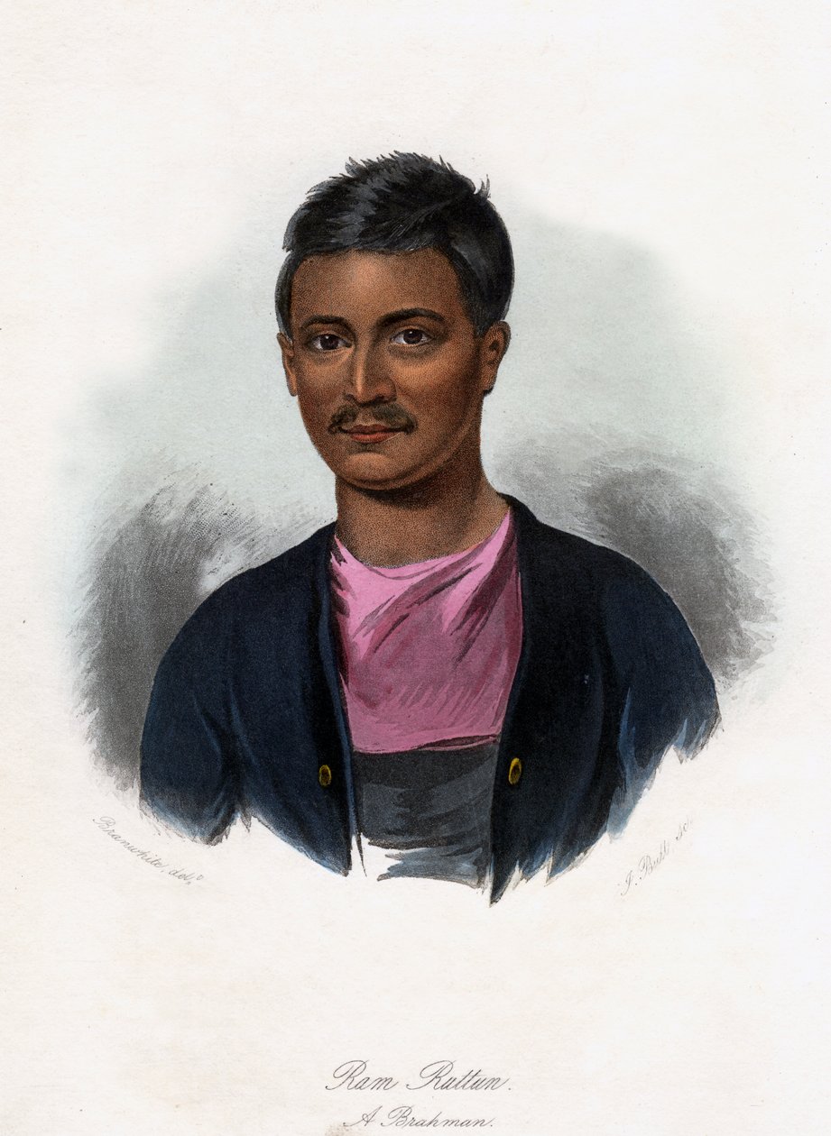 Ram Ruttun. En Brahman, ca 1840. av J. Bull