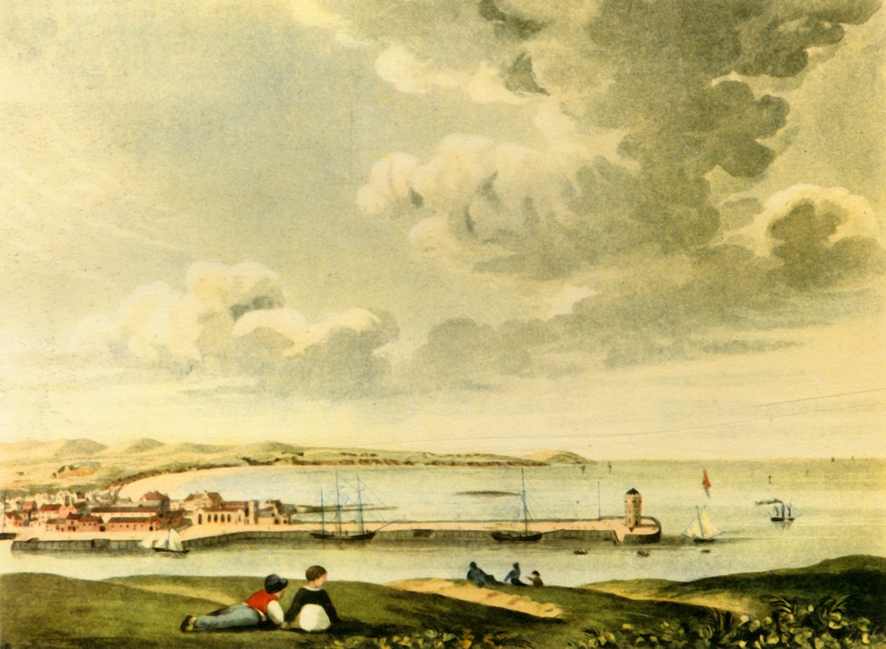 'A View of the Bay and Pier of Douglas, Isle of Man', 1800-tallet, 1946. av J. Burman