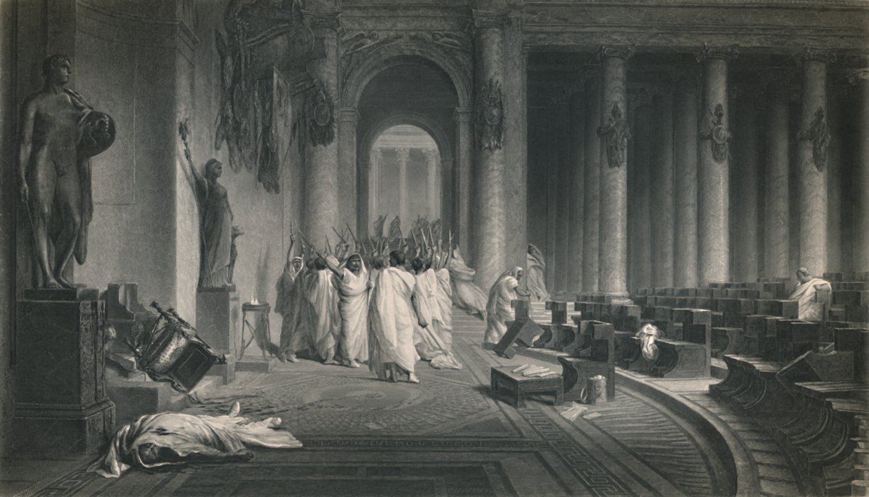 Cæsars død. Julius Cæsar, ca 1870 av J. C. Armytage
