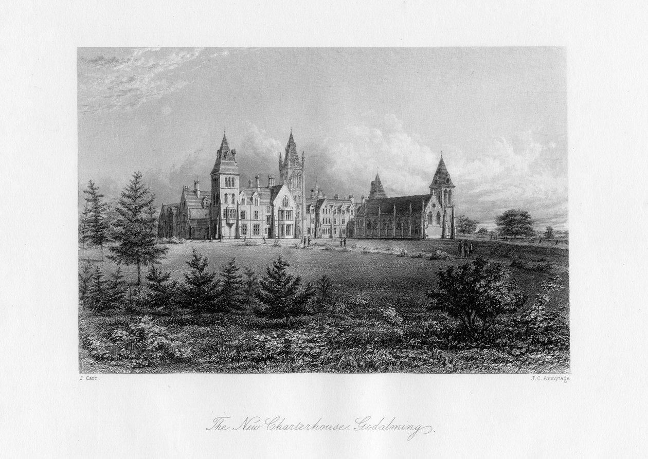 The New Charterhouse, Godalming, Surrey, sent på 1800-tallet. av J. C. Armytage