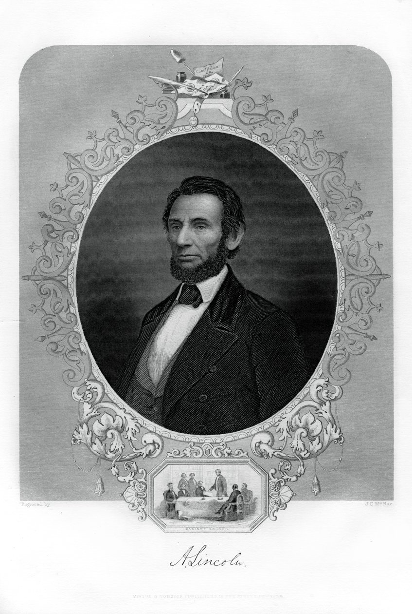 President Abraham Lincoln , amerikansk politiker, 1862-1867. av J. C. McRae