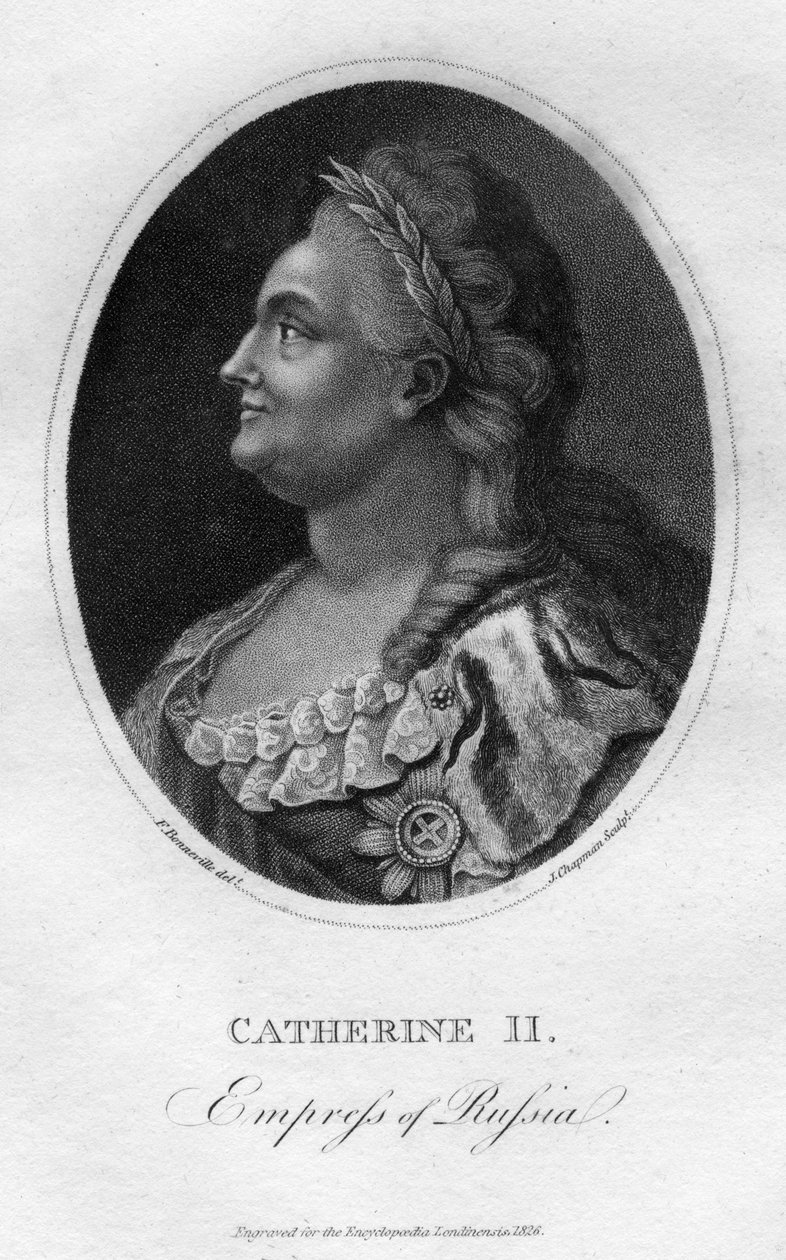 Katarina den store, keiserinne av Russland, 1826. av J. Chapman