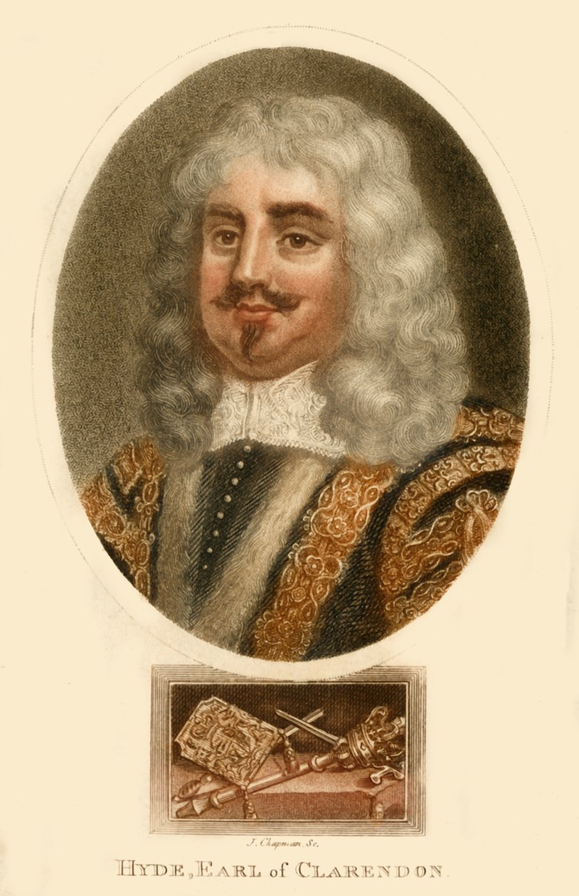 Hyde, jarl av Clarendon, midten av 1600-tallet, 1810. av J. Chapman