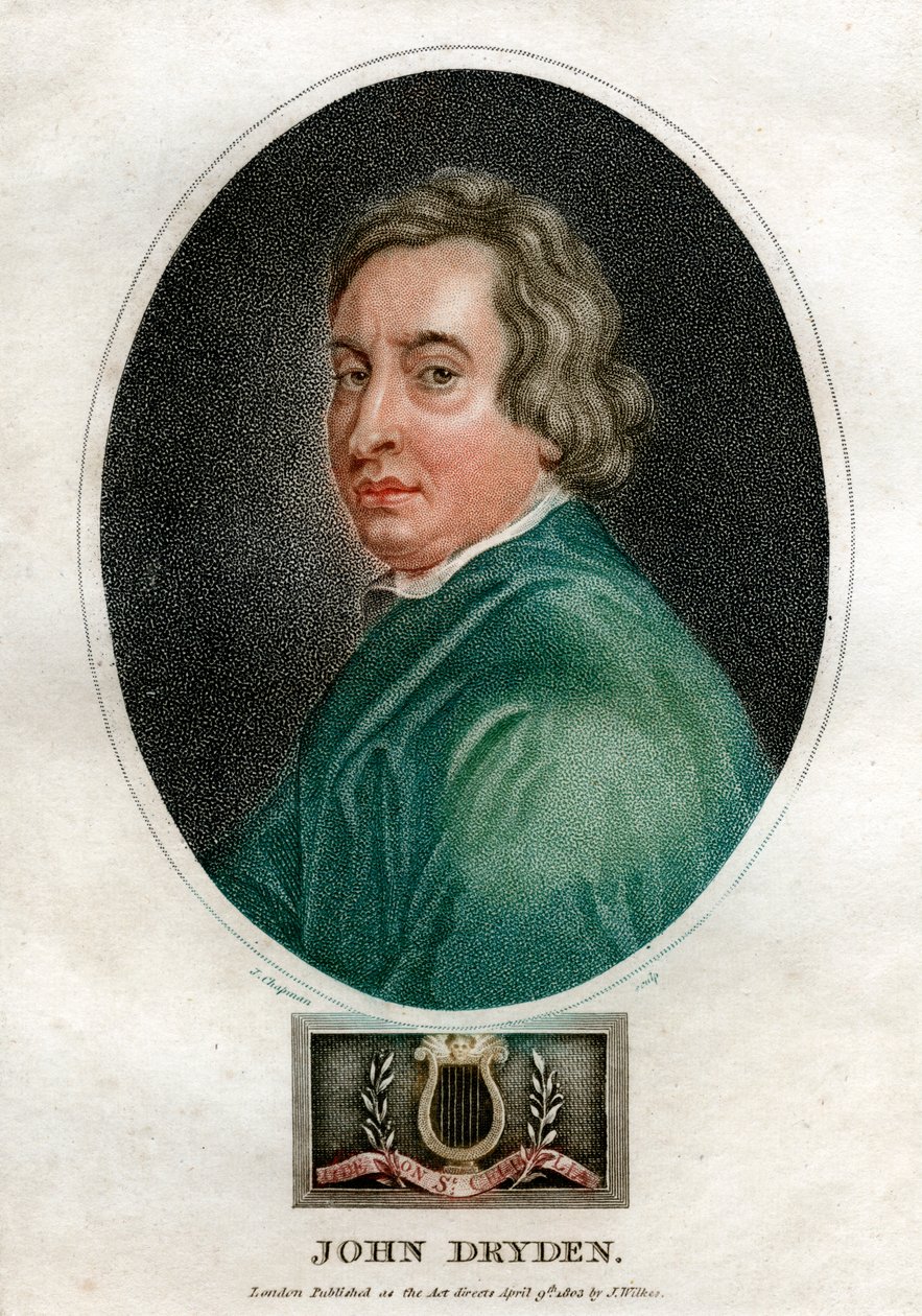 John Dryden , engelsk dramatiker og poetprisvinner fra 1600-tallet, 1803. av J. Chapman