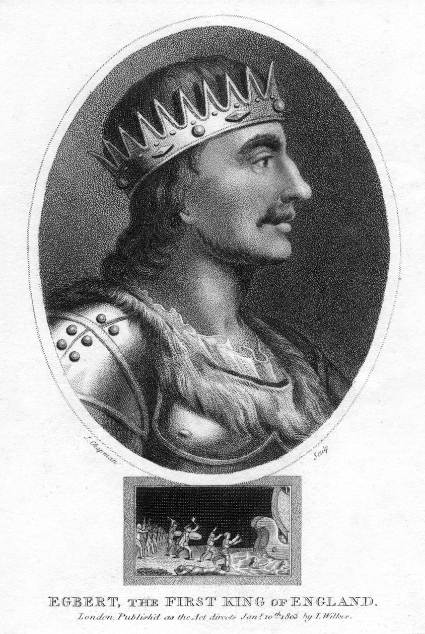 Kong Egbert av Wessex, første konge av hele England, 1803. av J. Chapman