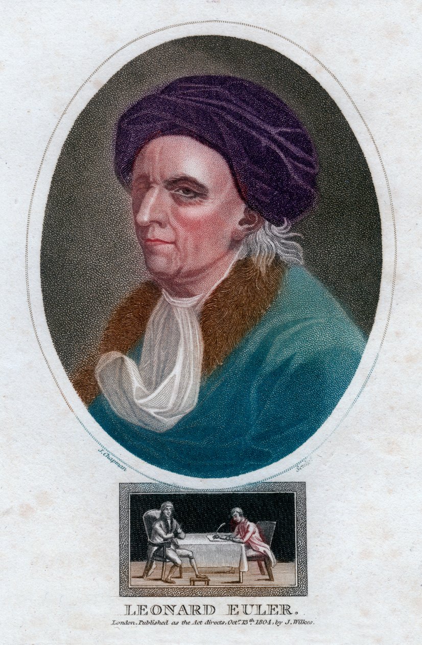 Leonhard Euler , sveitsisk matematiker og fysiker fra 1700-tallet, 1804. av J. Chapman