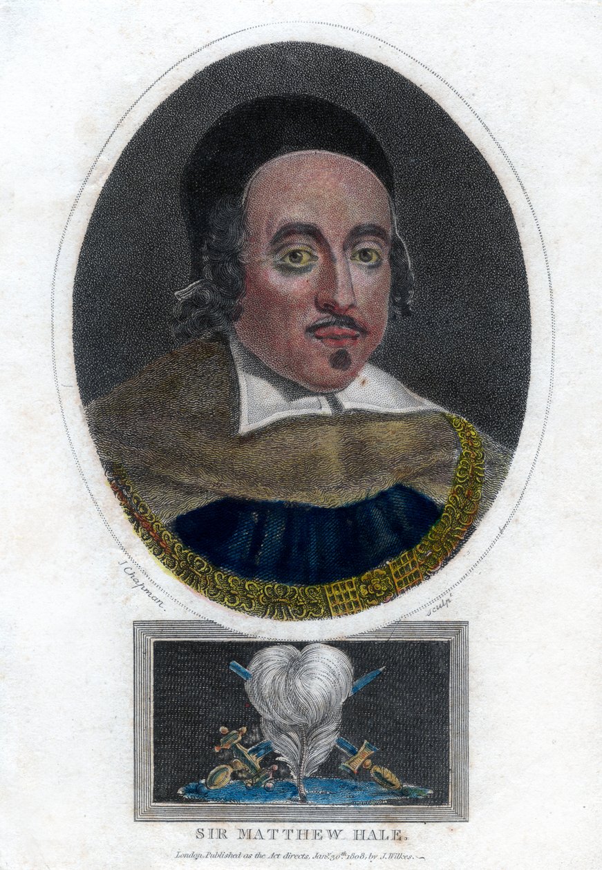 Sir Matthew Hale, Lord Chief Justice of England fra 1600-tallet, 1808. av J. Chapman