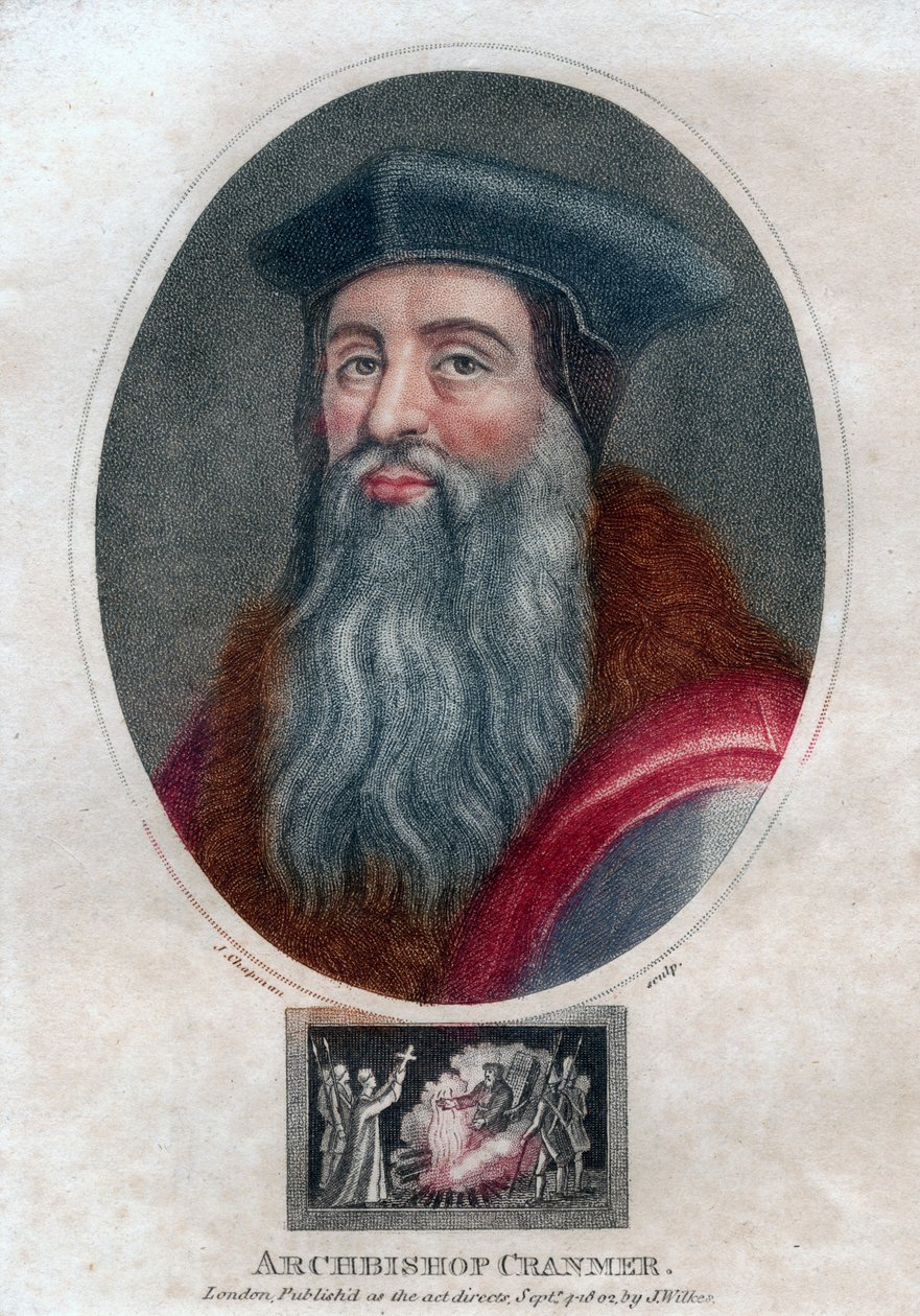 Thomas Cranmer, erkebiskop av Canterbury, 1802. av J. Chapman