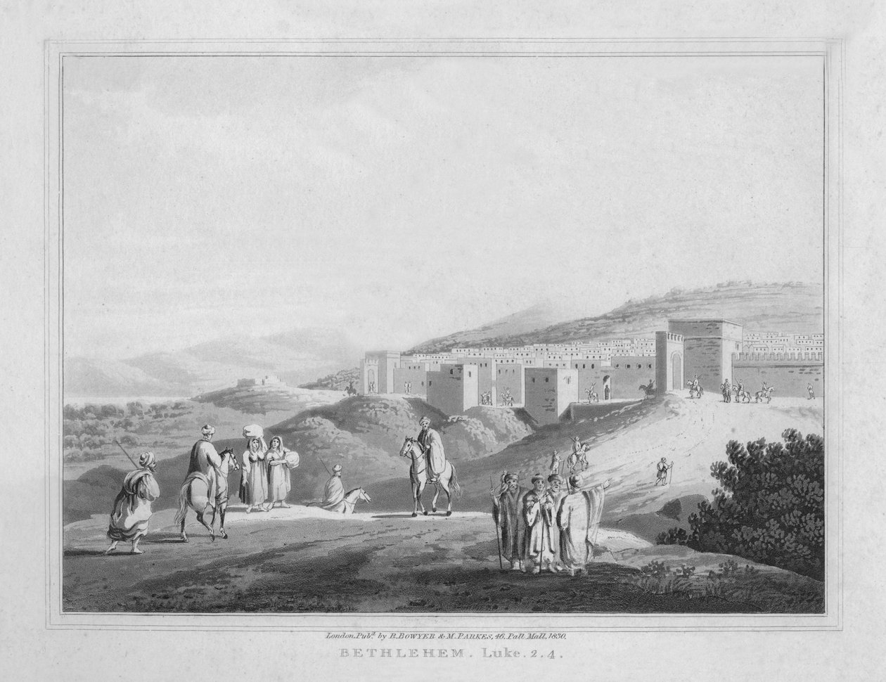 Betlehem. Luke, 2.4.1830 av J. Clarke