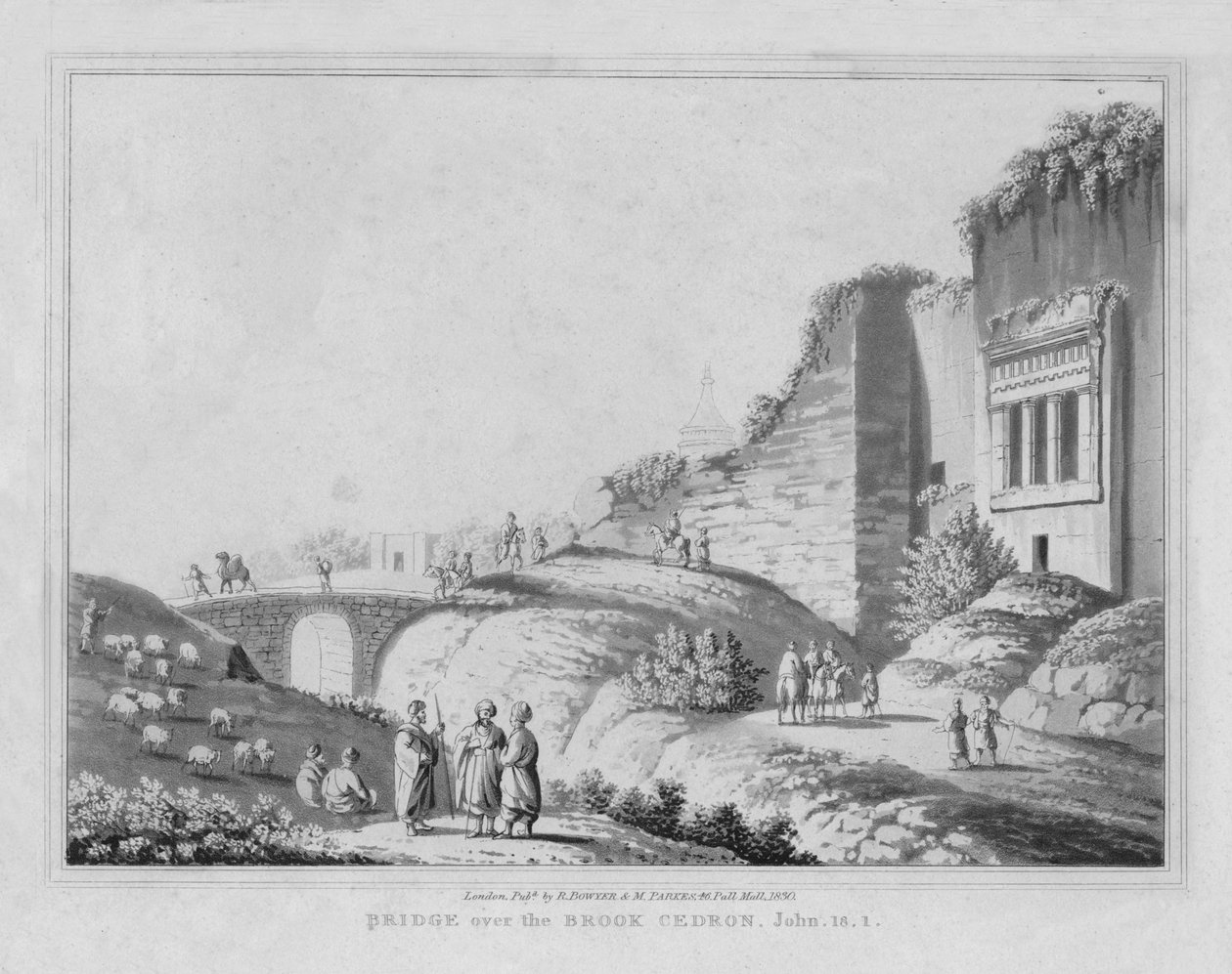 Bro over Brook Cedron. John, 18.1.1830 av J. Clarke